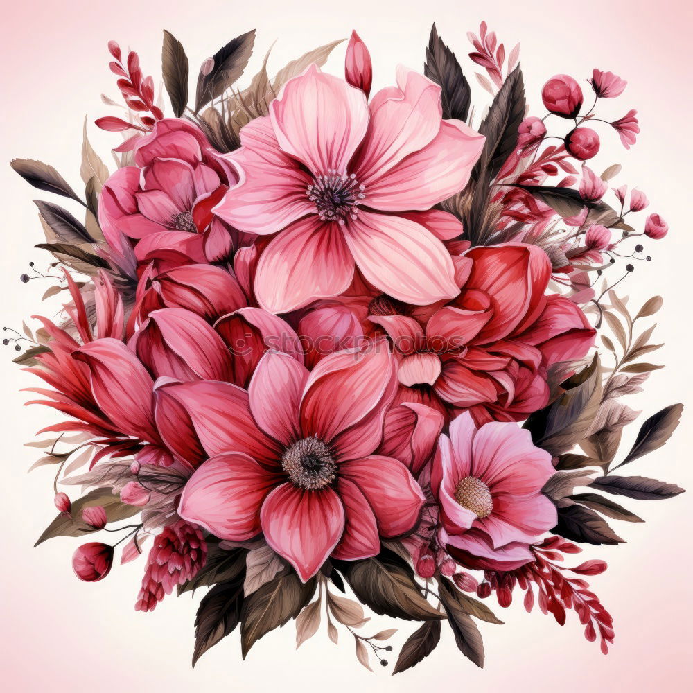 Similar – Pastel pink flowers background