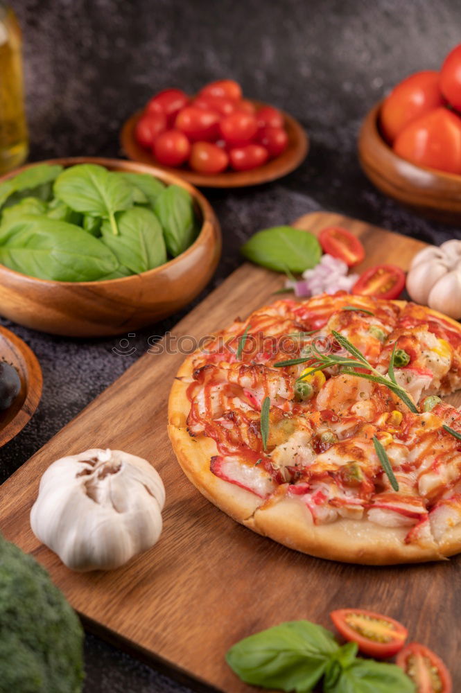 Similar – Image, Stock Photo Arrangement of ingredients and pizza