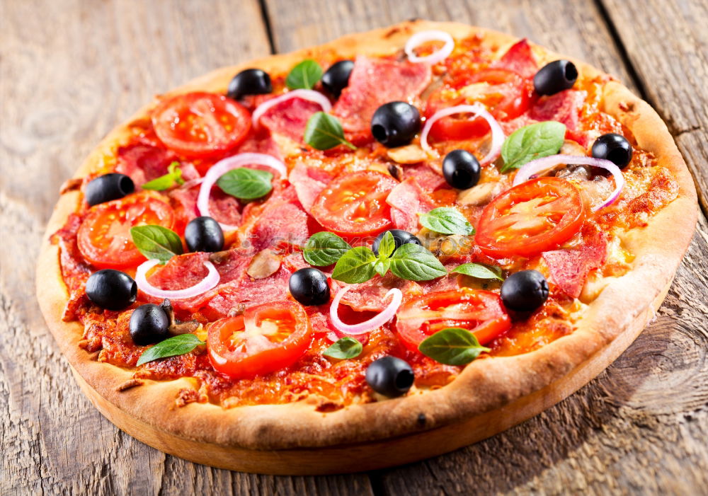 Similar – Image, Stock Photo Pizza Amore Food Sausage