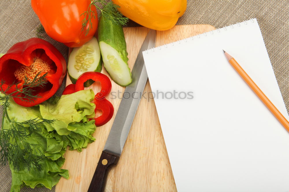 Image, Stock Photo Recipe slip for pasta with ingredients