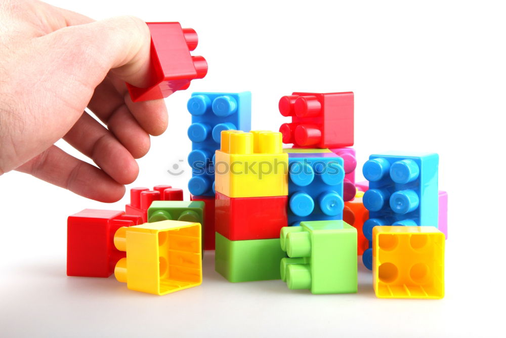 Similar – Image, Stock Photo Floating Plastic geometric cubes in the air. Construction toys