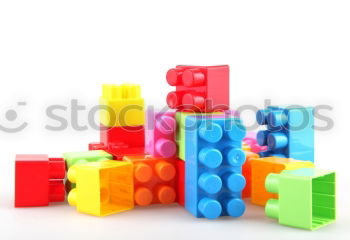 Similar – Image, Stock Photo Floating Plastic geometric cubes in the air. Construction toys