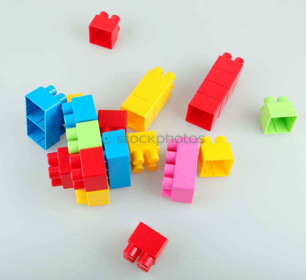 Similar – Image, Stock Photo Floating Plastic geometric cubes in the air. Construction toys