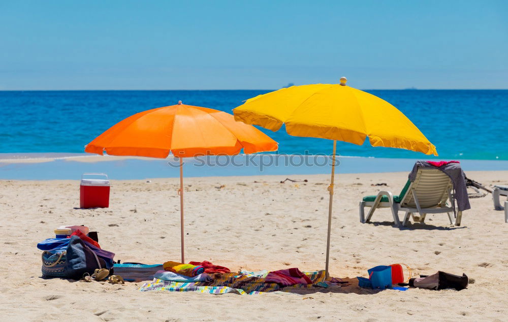 Similar – Empty deckchairs on the beach