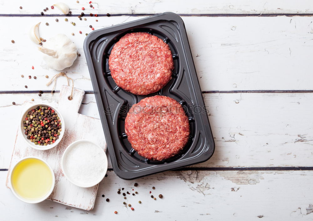 Similar – Image, Stock Photo Prepare organic minced meat with fresh ingredients