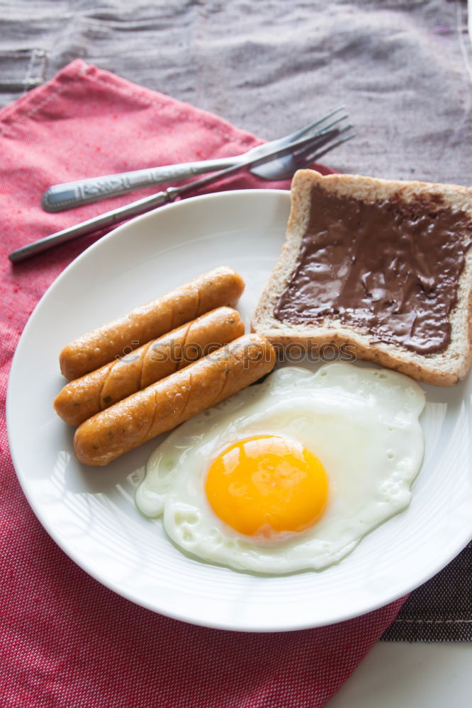 Similar – Image, Stock Photo Crispbread with cream cheese, egg and radish