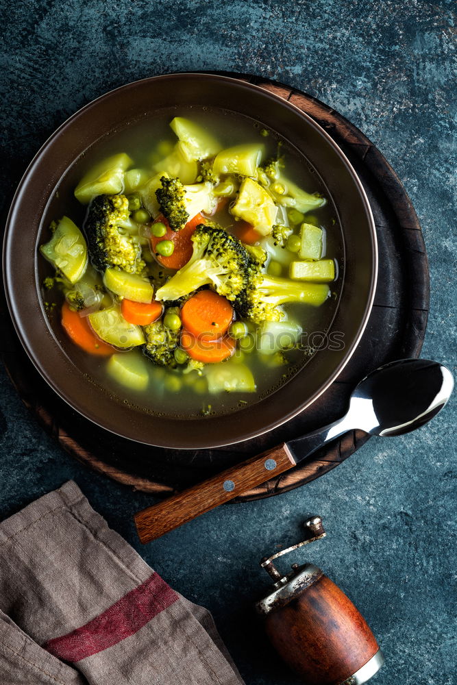 Similar – Spinach in cream sauce in casserole dish with spoon