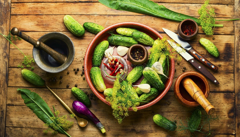 Image, Stock Photo Planting spring flowers, composing on a wooden table