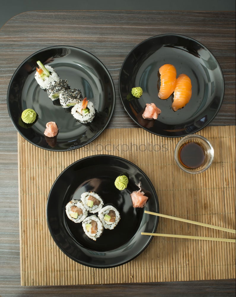 Similar – sushi assortment and soy sauce