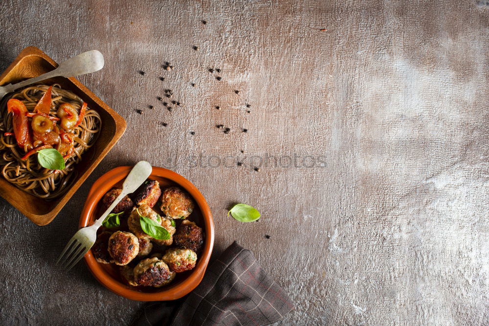 Similar – Image, Stock Photo Balanced diet: beef, steamed vegetables and rice