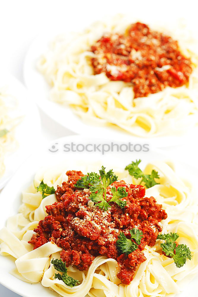 Similar – Image, Stock Photo Spaghetti Bolognese, Classic from Italy