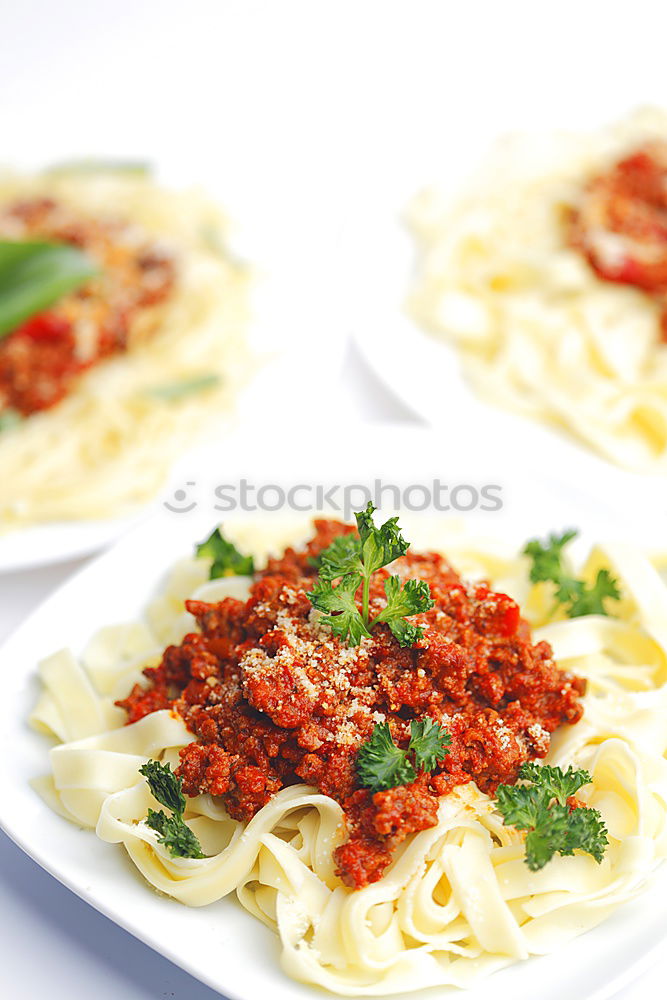 Similar – Image, Stock Photo Spaghetti Bolognese, Classic from Italy