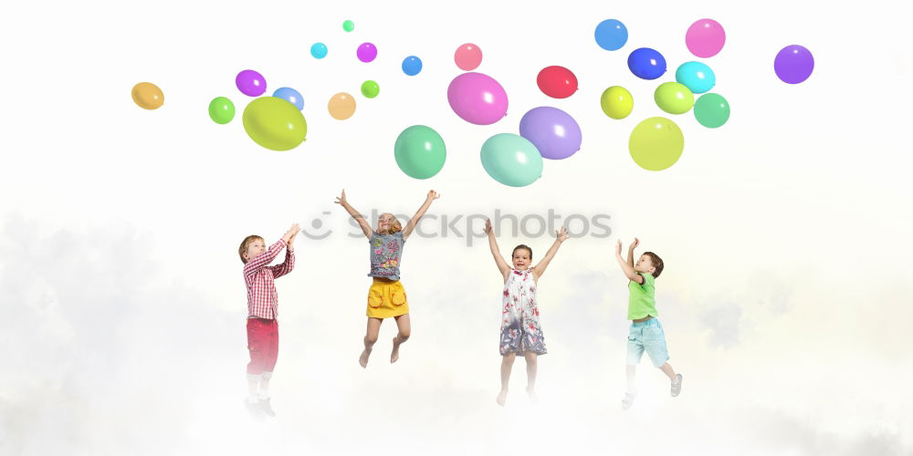 Similar – Image, Stock Photo A girl stretching arms and throwing Color powder