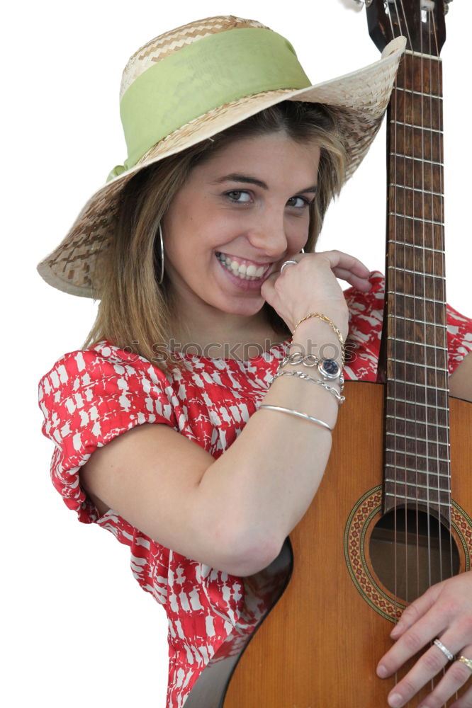 Similar – Beautiful woman playing guitar.