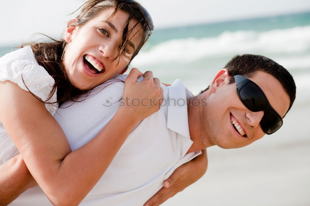 Cheerful couple having fun