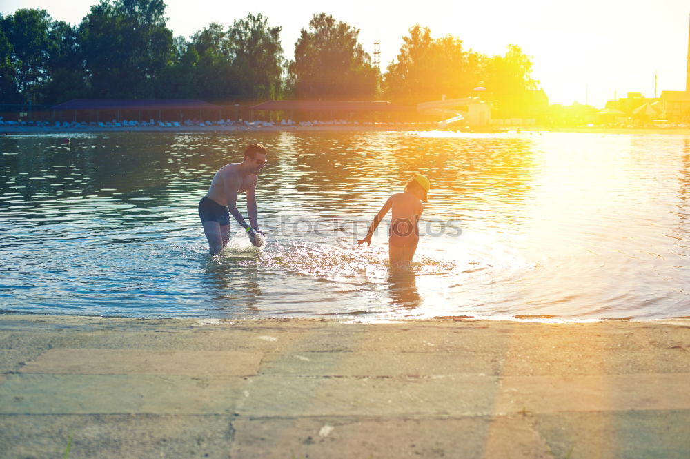 Image, Stock Photo SUP Standup Paddler on the Ruhr River