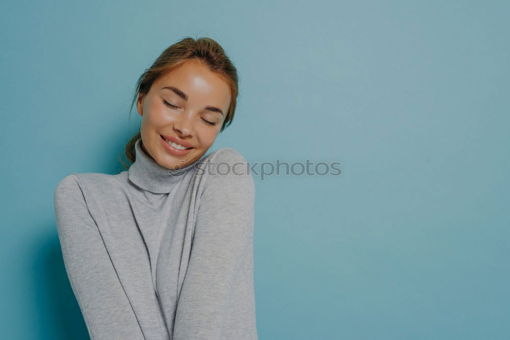 Similar – Image, Stock Photo Happy young woman seating in a restaurant