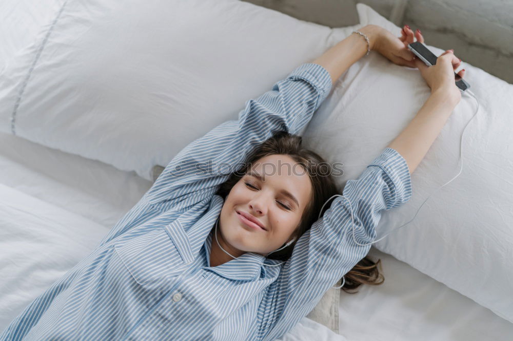 Similar – Image, Stock Photo Woman stretching in bed
