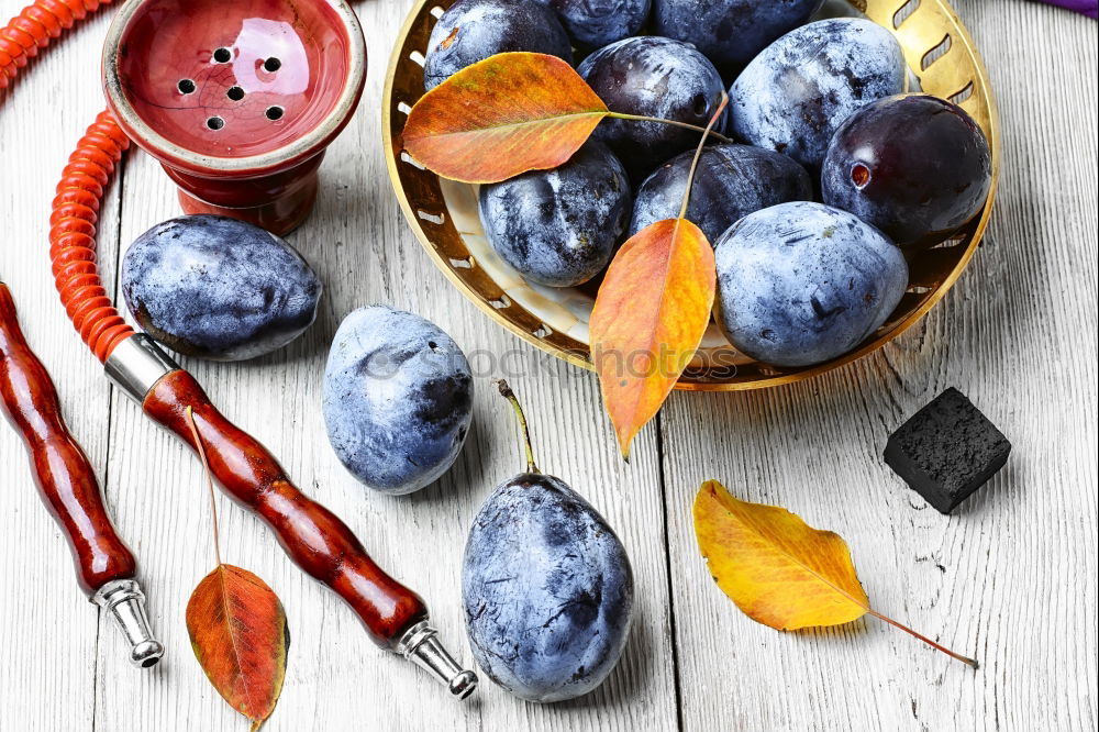 Top view of organic fresh blueberries