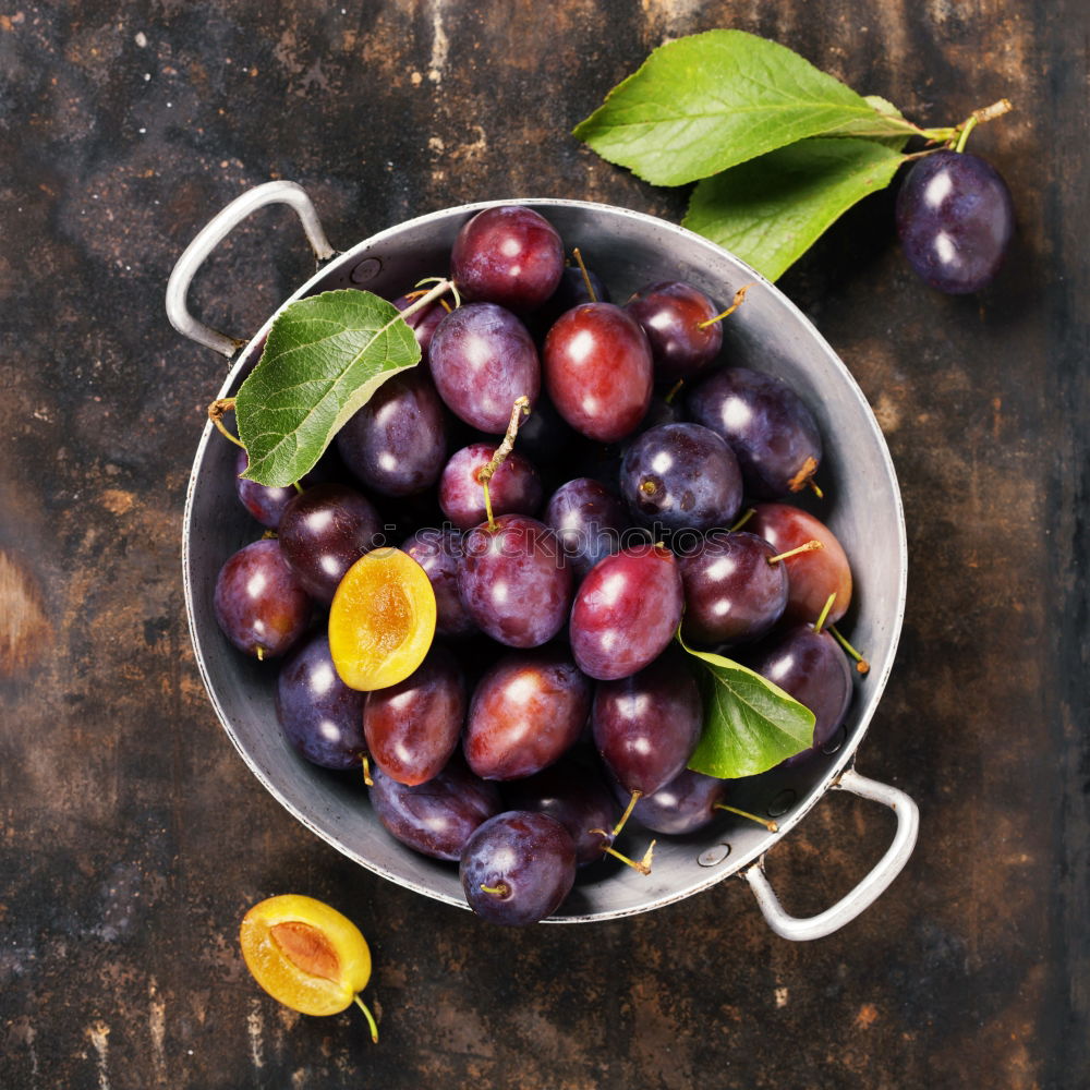 Similar – Image, Stock Photo Fresh plums with leaves