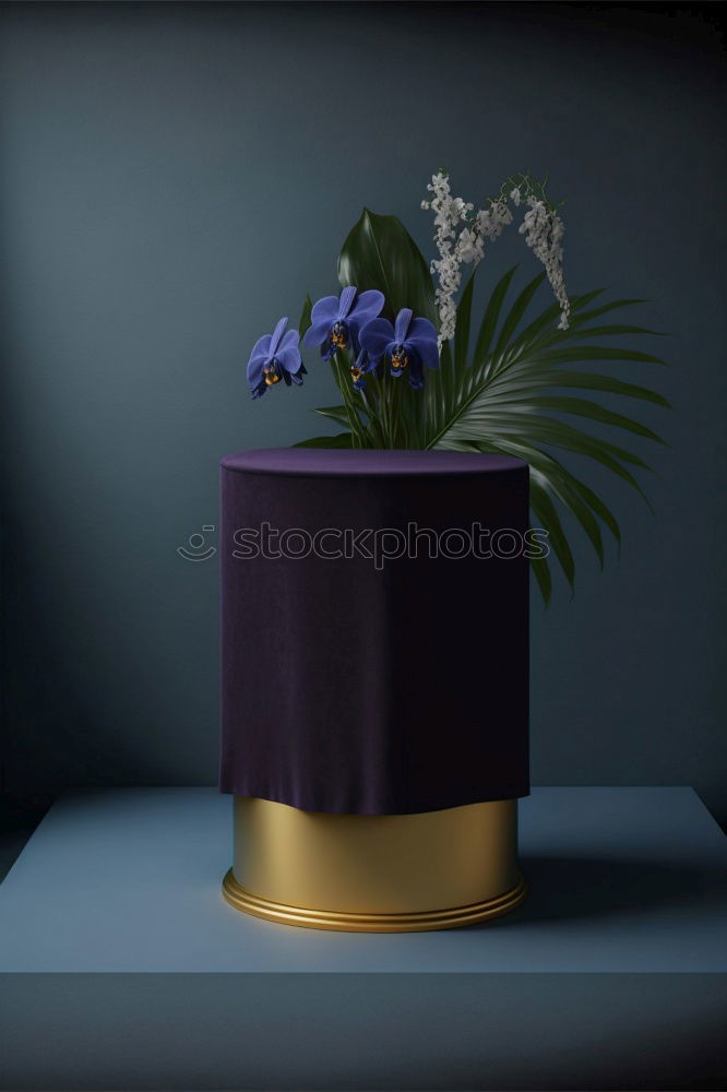 Image, Stock Photo Raspberries and blueberries on glasses on table