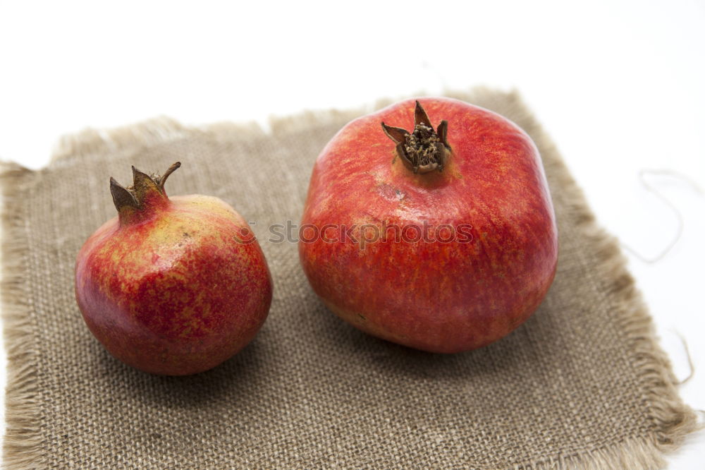 Image, Stock Photo Still with half apple, pear, walnuts