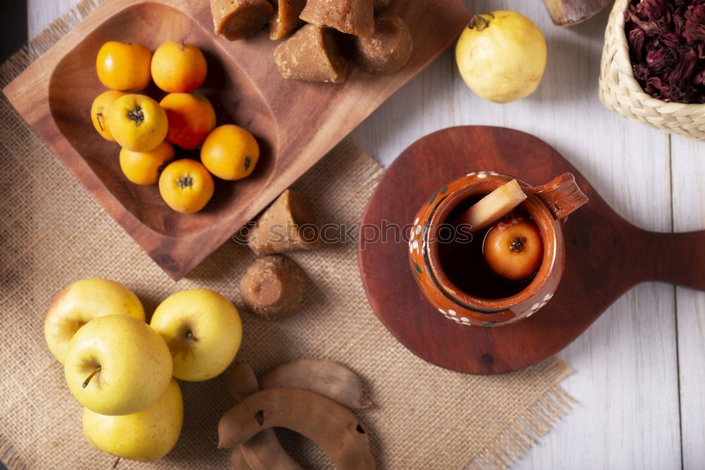 Similar – Image, Stock Photo Dried fruits and nuts in handmade pottery bowls