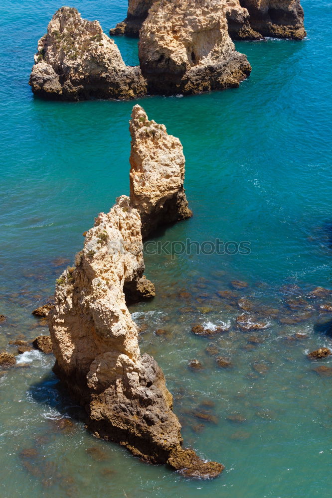 Similar – Ocean Landscape With Rocks And Cliffs At Lagos Bay Coast In Algarve, Portugal