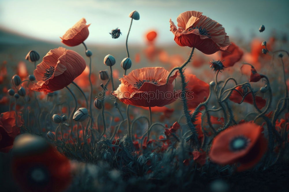 Similar – Image, Stock Photo Poppies on summer meadow