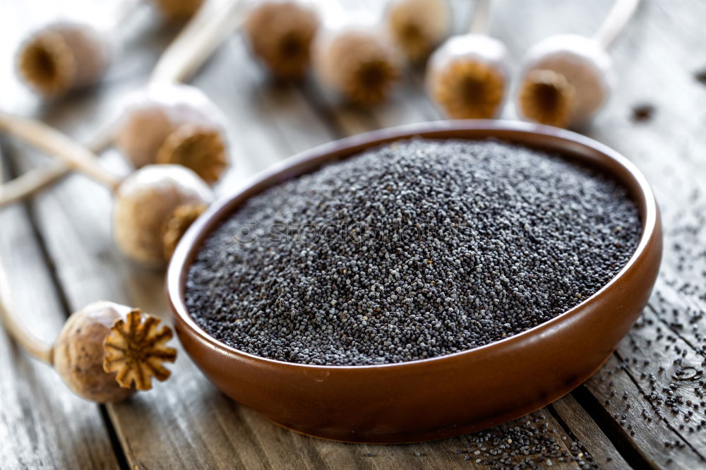 Similar – Image, Stock Photo Seeds of poppy in a wooden bowl