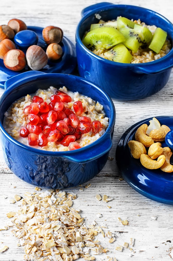 Image, Stock Photo Smoothie with fruit,cereals and chia