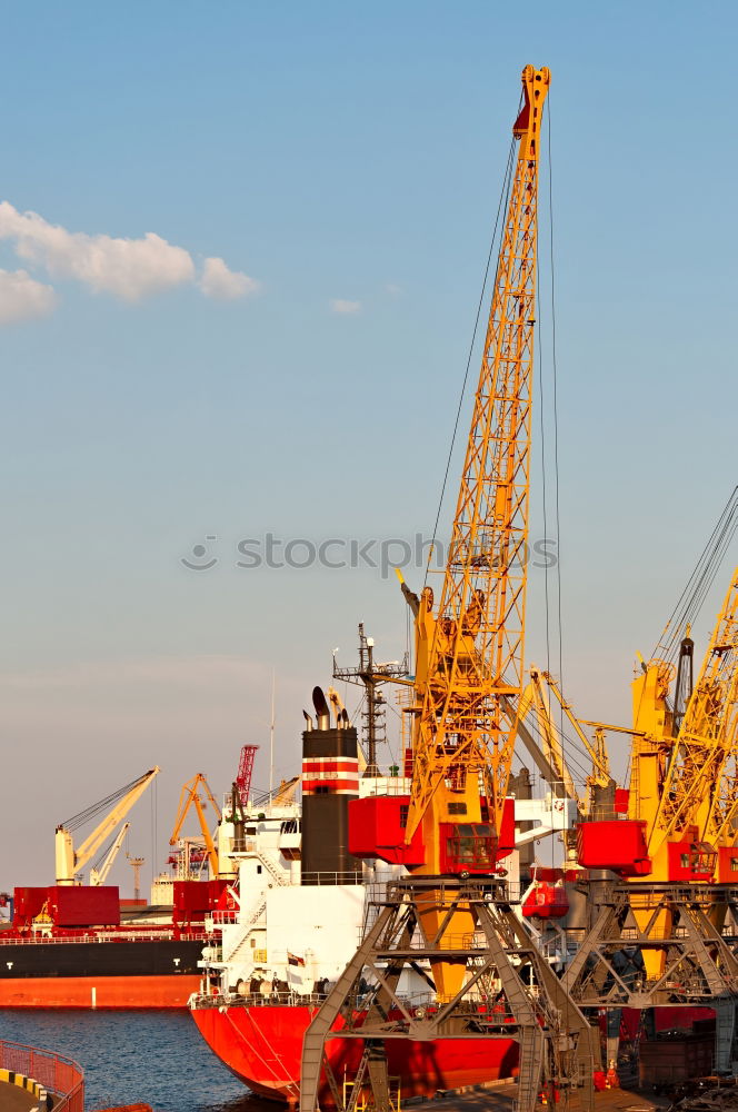 Similar – Container ship in Hamburg loading=