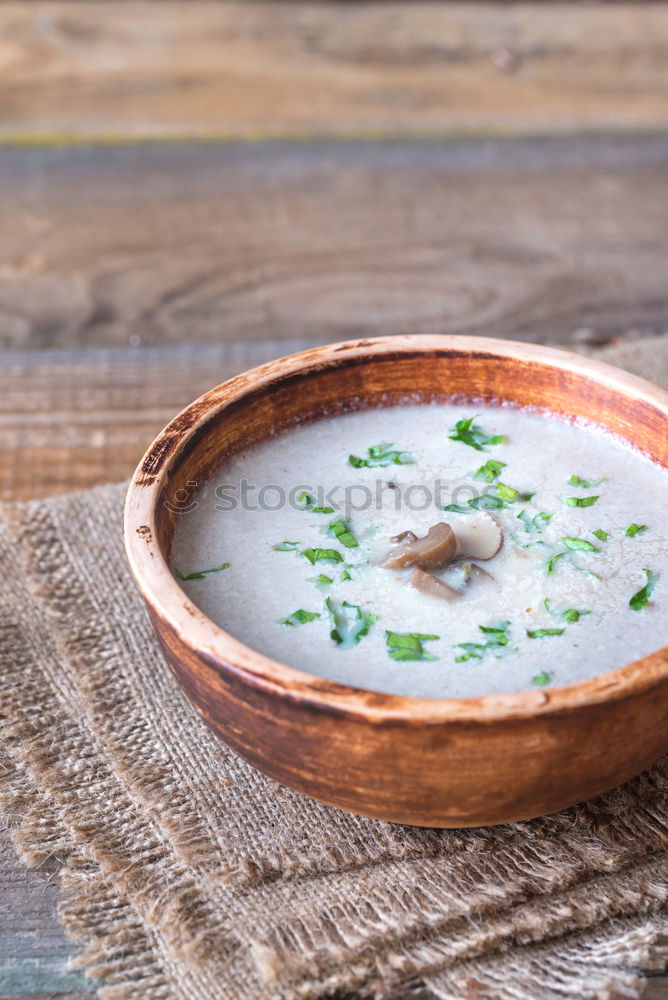 Image, Stock Photo Broccoli cream soup with roasted brown bread