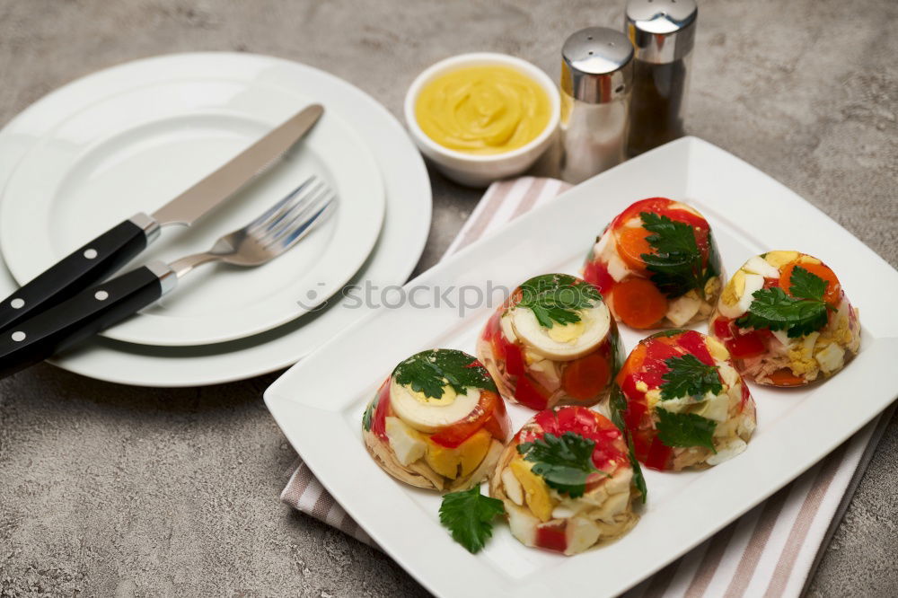 Similar – Italian cheese burrata, tomatoes, basil and olive oil