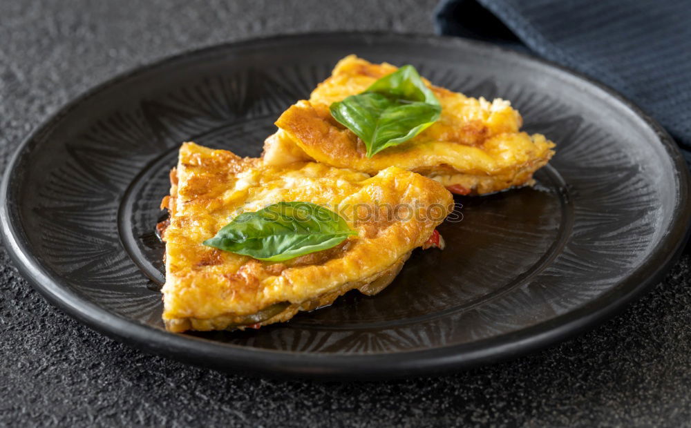 Similar – Image, Stock Photo Peaches with cheese and honey in a baking tin