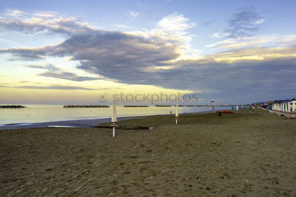 Similar – Image, Stock Photo lonely sunbeds Ocean