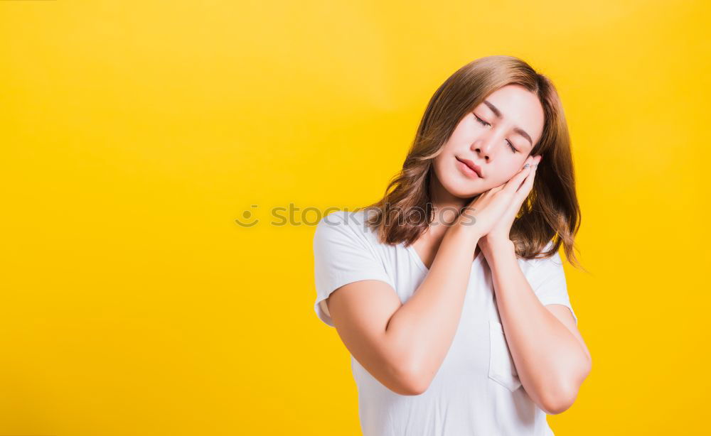 Similar – Image, Stock Photo Blonde woman with yellow woollen sweater