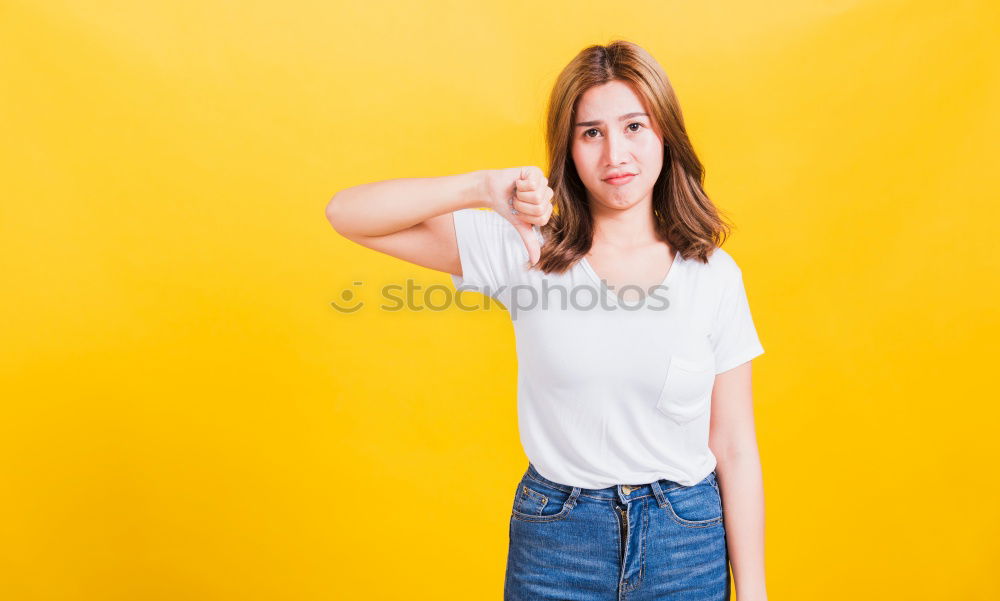 Similar – Image, Stock Photo Blonde woman with yellow woollen sweater