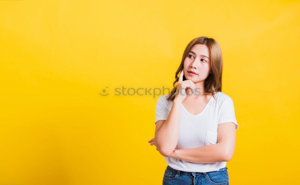 Similar – Image, Stock Photo Pretty redhead woman touching face