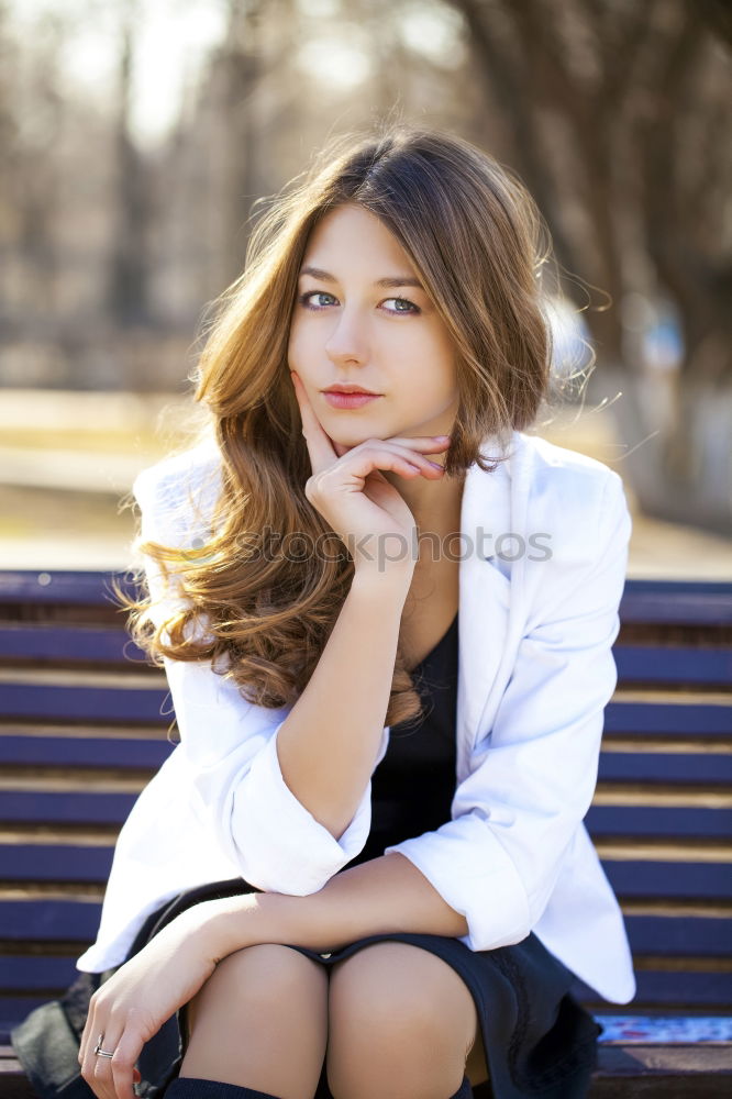 Similar – Image, Stock Photo young woman in urban background wearing casual clothes