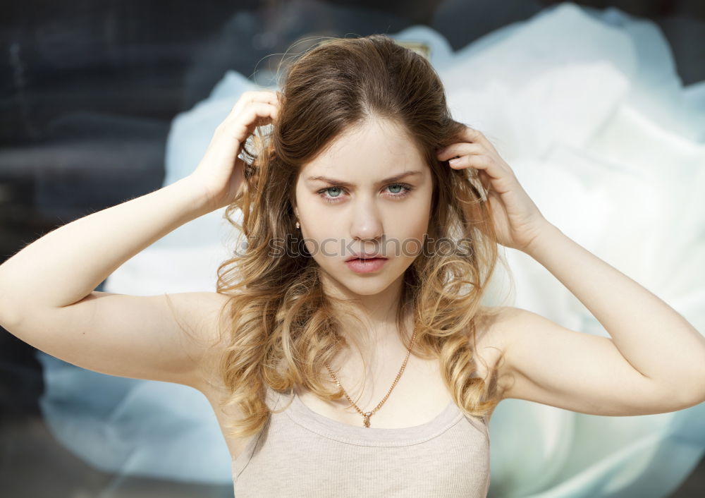 Young beautiful girl looking anxious