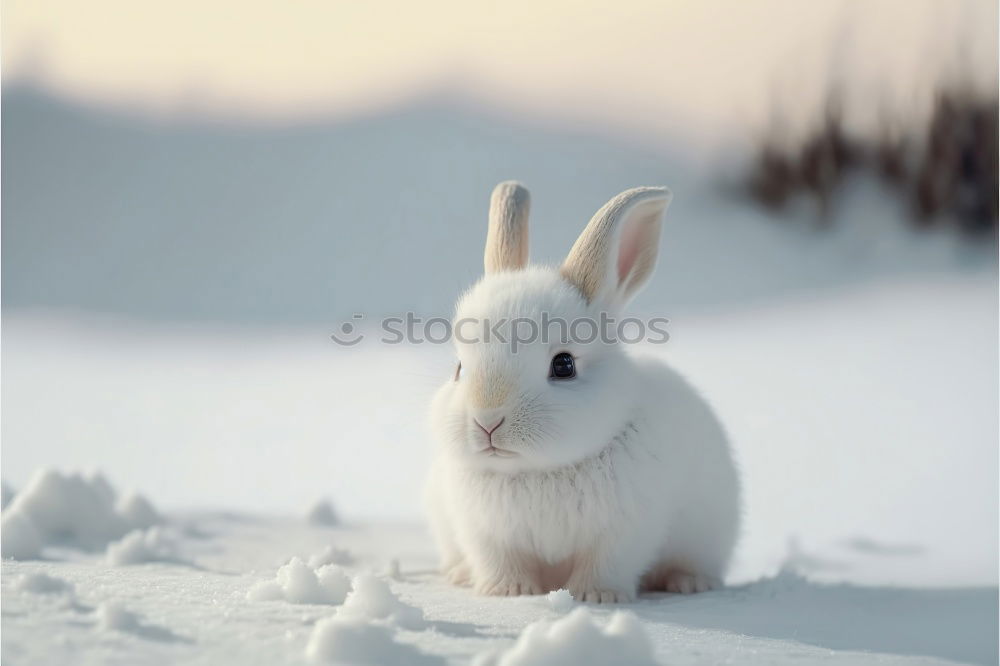 Similar – Cute | cute rabbit sitting in the snow