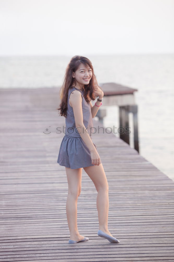 Similar – Image, Stock Photo beautiful young asian girl have a happy time alone