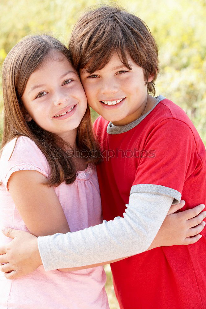 Similar – A happy brother and sister, the sister on the shoulders of the brother