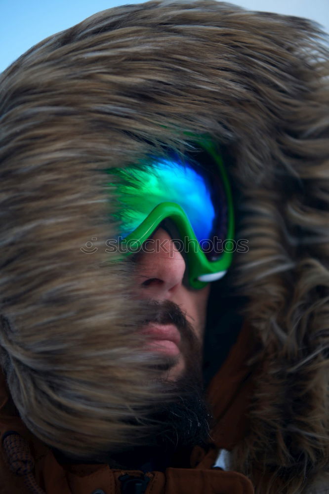 Similar – An adventurer in winter with old-fashioned sunglasses