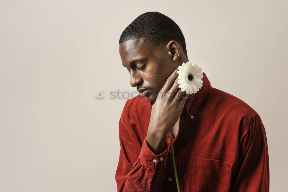 Image, Stock Photo Fashion young man posing with a trendy outfit in the street.