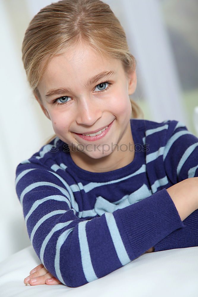 Similar – Image, Stock Photo Cute and happy little girl portrait outdoors