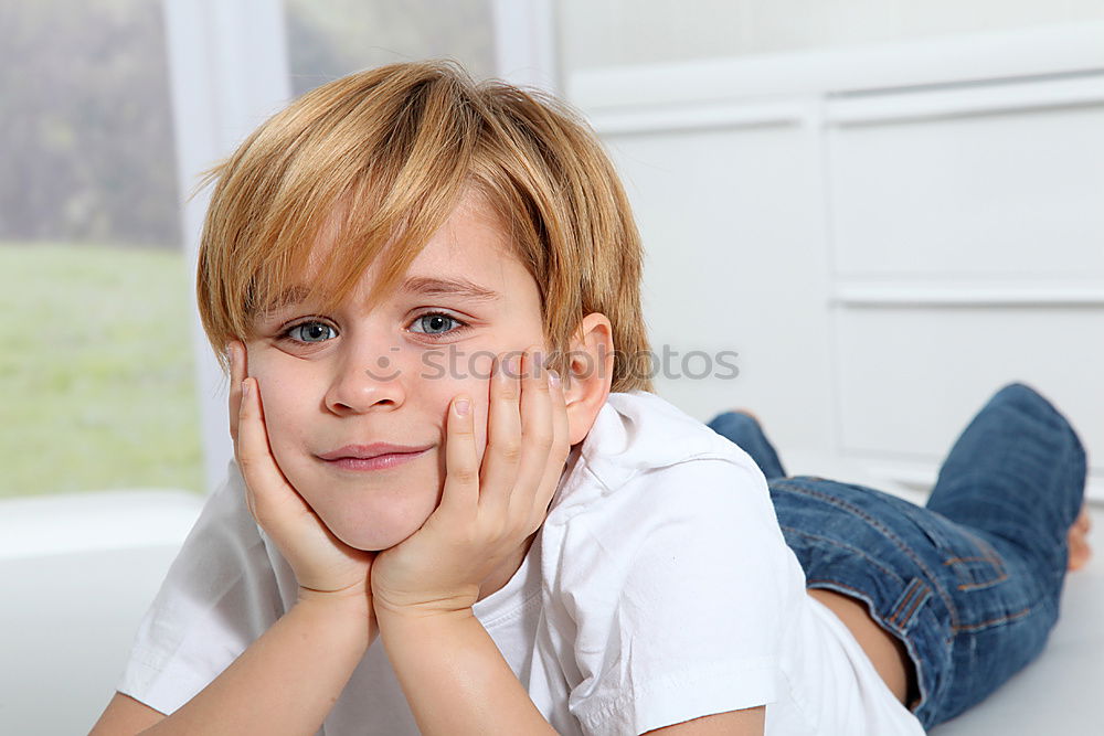 Similar – Image, Stock Photo Teenage girl listening to music and chatting with friends on smartphone sitting in hammock at home