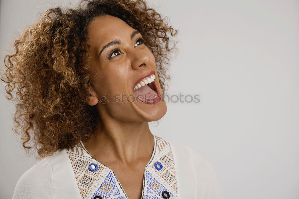 Similar – Ethnic woman making faces