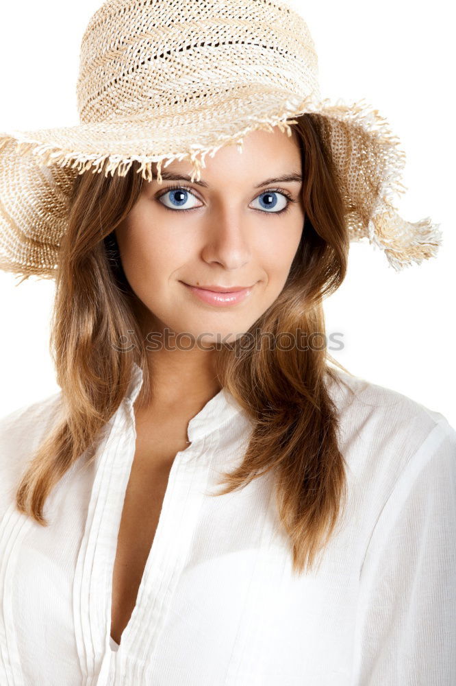 Image, Stock Photo Sensual young woman in hat